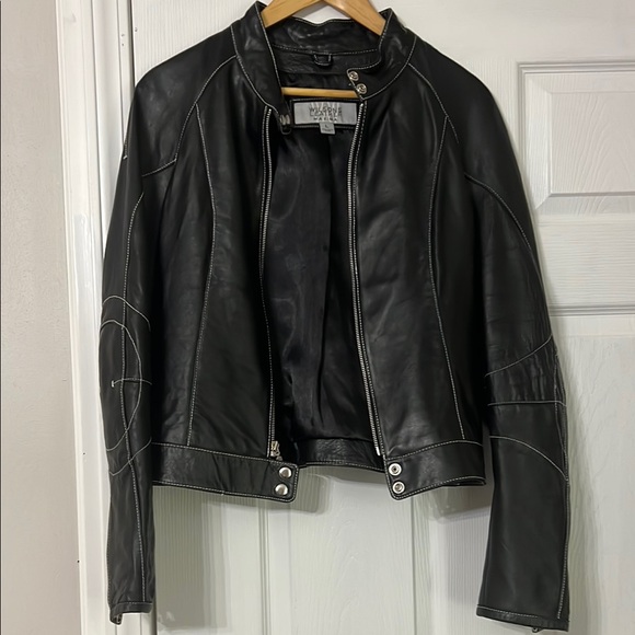 Wilsons Leather Black Moto Jacket - Picture 1 of 4